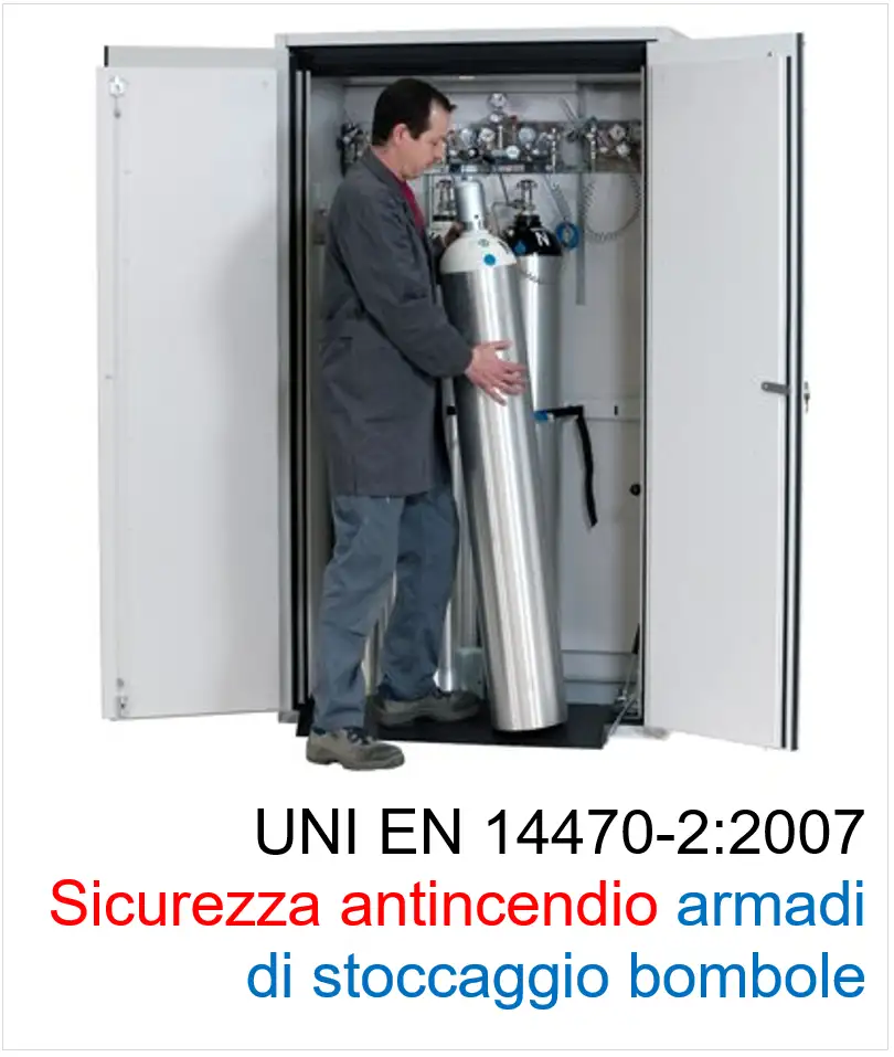 UNI EN 14470-2:2007 / Sicurezza antincendio armadi di stoccaggio bombole UNI EN 14470-2:2007 / Sicurezza antincendio armadi di stoccaggio bombole